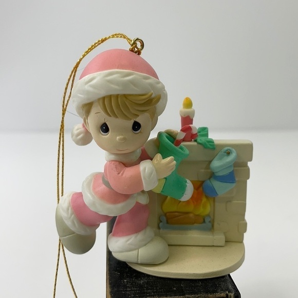 PRECIOUS MOMENT “girl w/Stocking”ORNAMENT - Picture 1 of 4